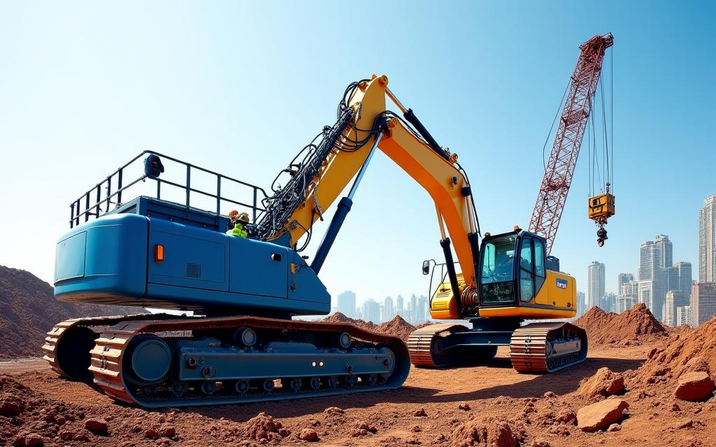Excavadoras y grúas de alquiler en Madrid